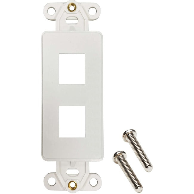 Tripp Lite Safe-It 2-Port Antibacterial Wall-Mount Insert, Decora Style, Vertical, Ivory, Taa