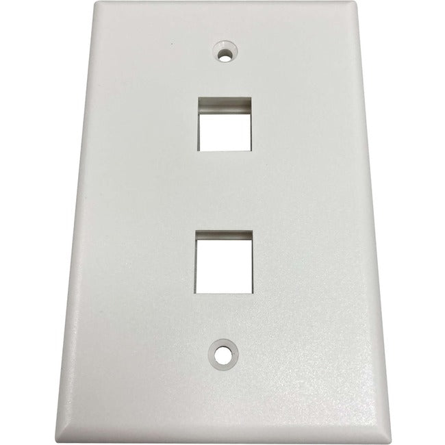 Tripp Lite Safe-It 2-Port Single-Gang Keystone Wall Plate, Antibacterial, Ivory Matte, Taa