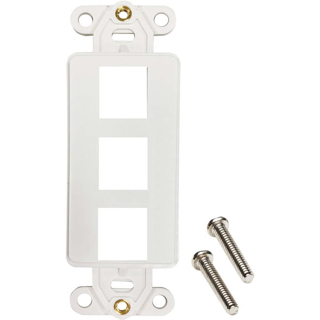 Tripp Lite Safe-It 3-Port Antibacterial Wall-Mount Insert, Decora Style, Vertical, Ivory, Taa