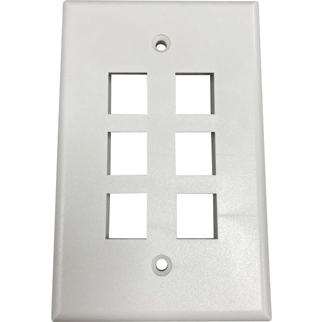 Tripp Lite Safe-It 6-Port Single-Gang Keystone Wall Plate, Antibacterial, Ivory Matte, Taa