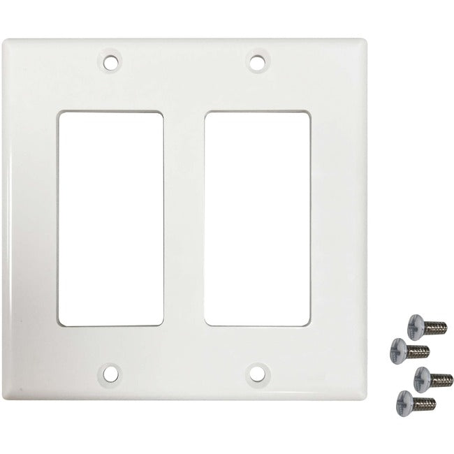 Tripp Lite Safe-It Double-Gang Antibacterial Wall Plate, Decora Style, Ivory, Taa