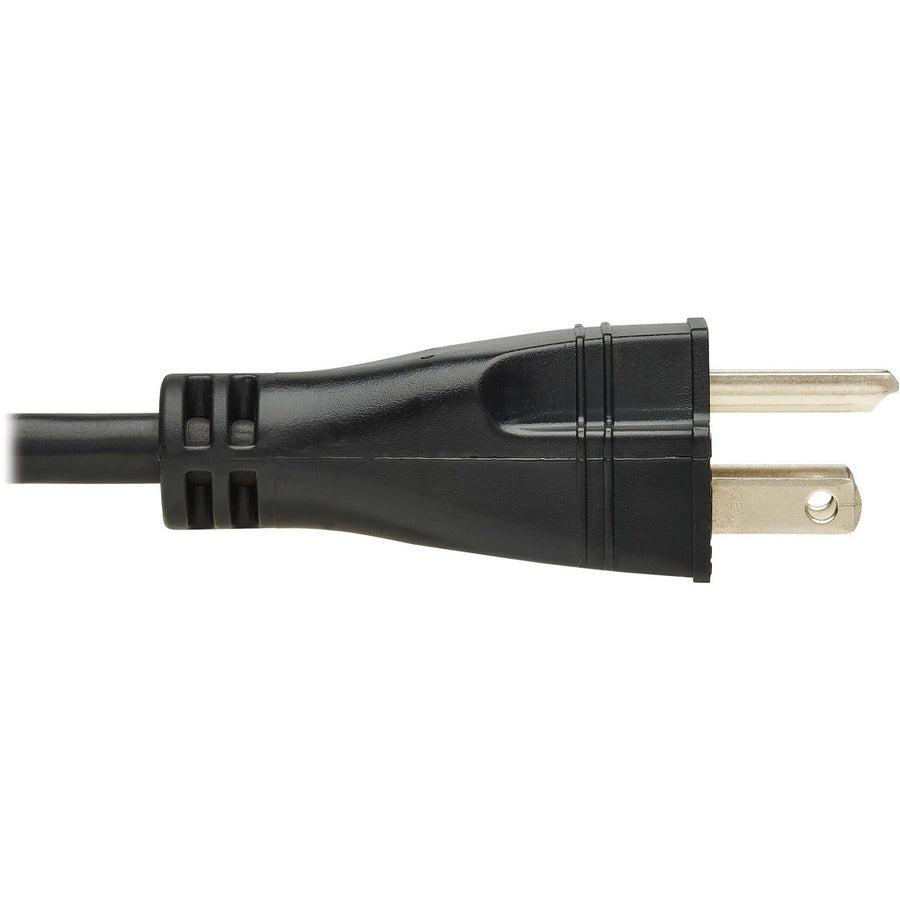 Tripp Lite Safe-It Antibacterial Hospital-Grade Power Cord, 5-15P To C13 - Green Dot, 13A, 125V, 16 Awg, Black, 25 Ft. (7.6 M)