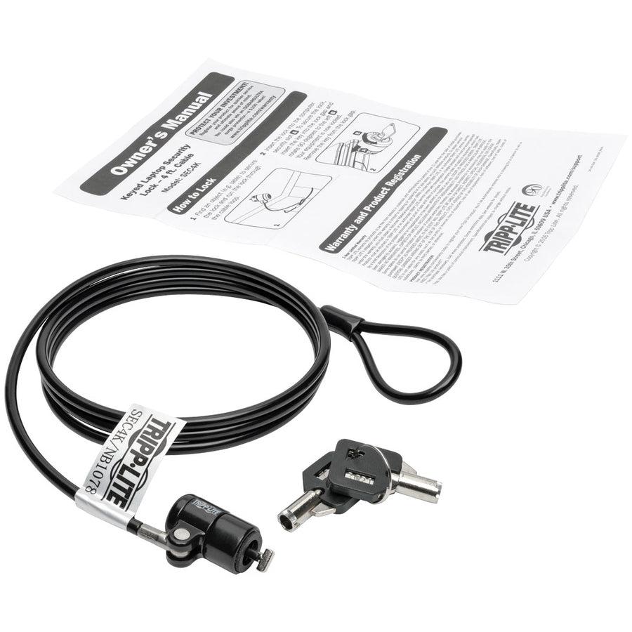 Tripp Lite Sec4K Security Lock For Laptops And Peripherals, Keyed, 4 Ft. (1.22 M) Cable