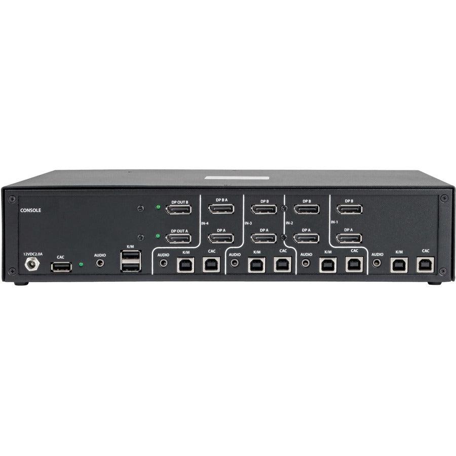 Tripp Lite Secure Kvm Switch, Dual Monitor, Displayport To Displayport - 4-Port, 4K, Niap Pp3.0, Audio, Cac, Taa