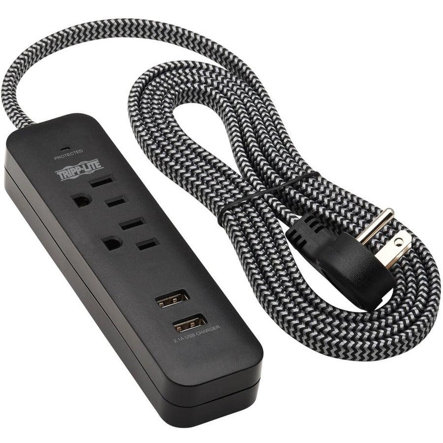 Tripp Lite Tlp206Usb Surge Protector Black 2 Ac Outlet(S) 110 - 125 V 1.83 M