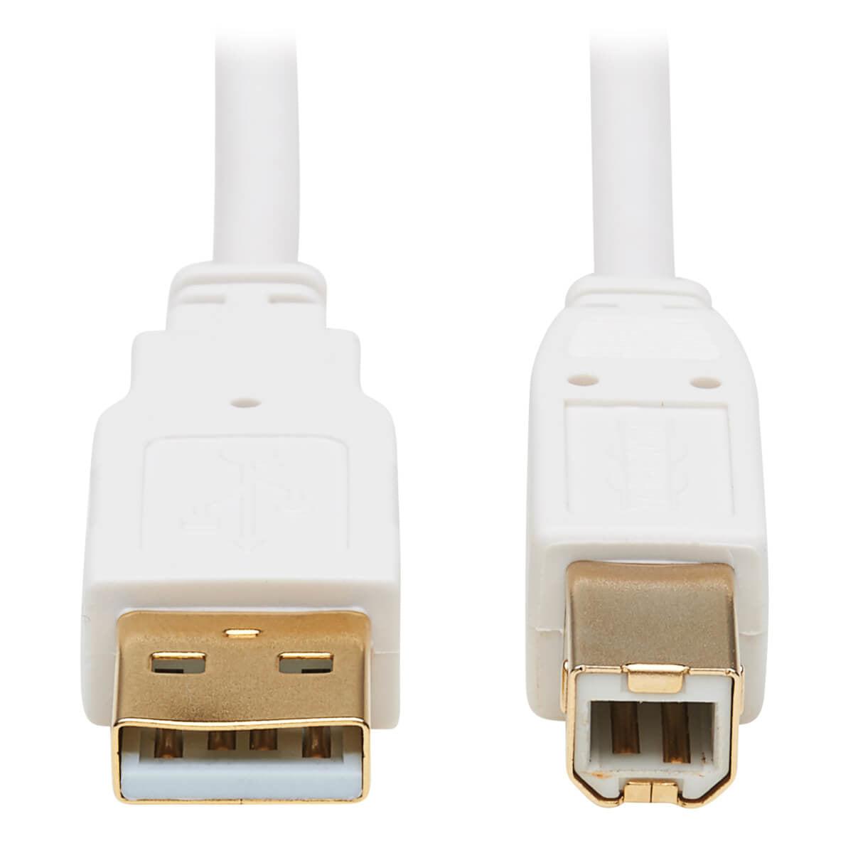 Tripp Lite U022Ab-010-Wh Safe-It Usb-A To Usb-B Antibacterial Cable (M/M), Usb 2.0, White, 10-Ft. (3.05 M)
