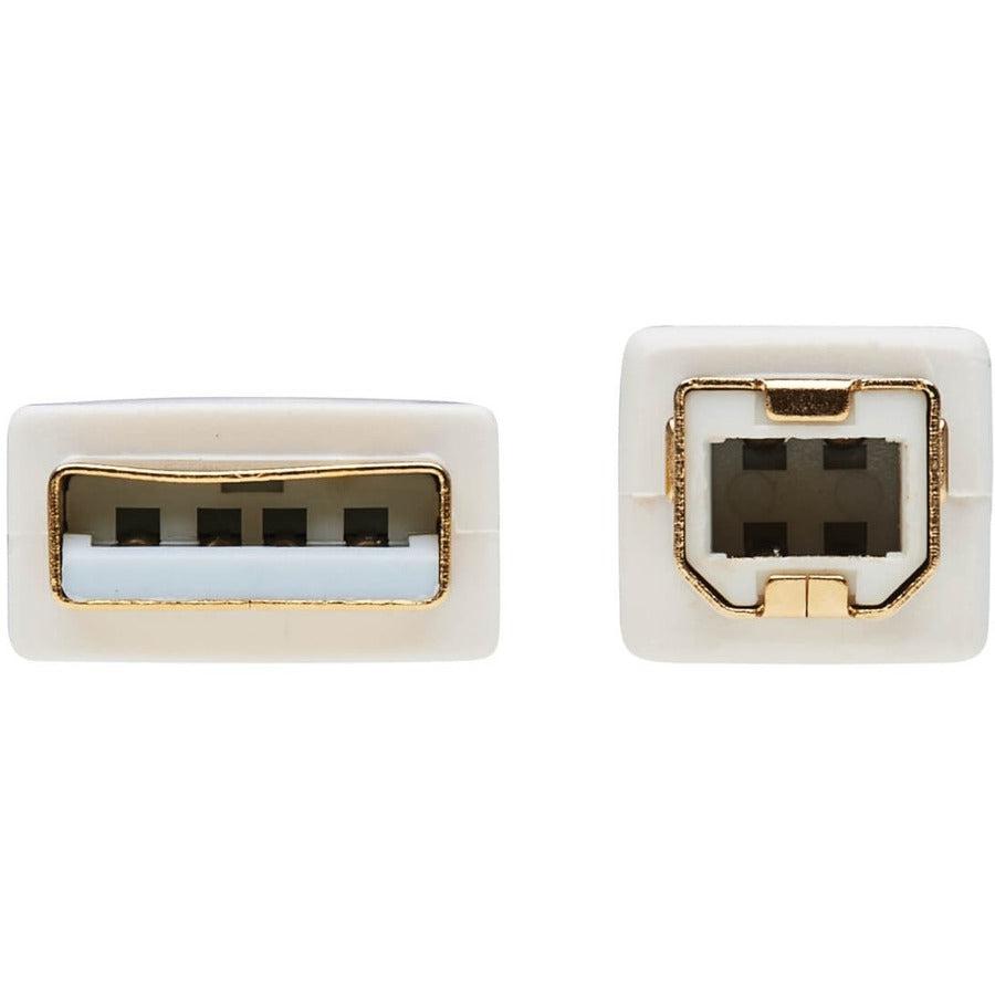 Tripp Lite U022Ab-010-Wh Safe-It Usb-A To Usb-B Antibacterial Cable (M/M), Usb 2.0, White, 10-Ft. (3.05 M)