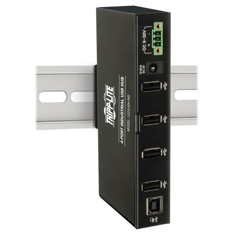 Tripp Lite U223-004-Ind 4-Port Industrial-Grade Usb 2.0 Hub - 15 Kv Esd Immunity, Metal Housing, Mountable