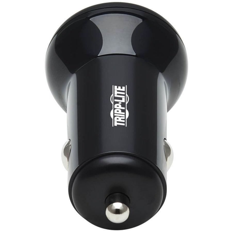 Tripp Lite U280-C02-24W-1B Dual-Port Usb Car Charger With 24W Charging - Usb-C (24W) Pd 3.0, Usb-A (24W) Qc 3.0, Black