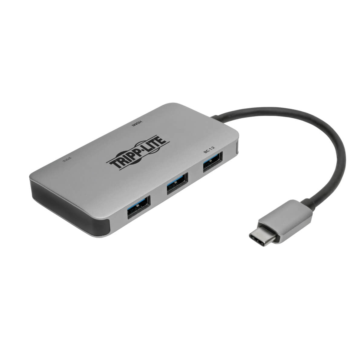 Tripp Lite U444-06N-H3U-C Usb-C Multiport Adapter, 4K Hdmi, 3 Usb-A Ports, 100W Pd Charging, Hdcp, Gray