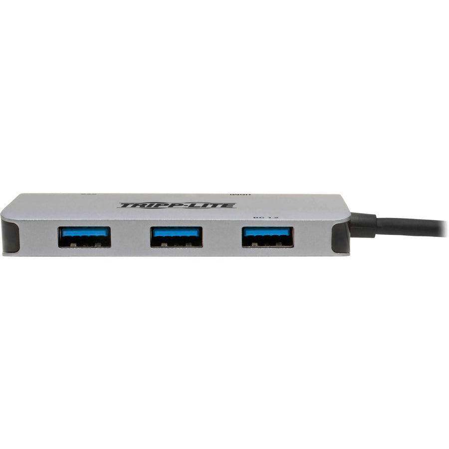 Tripp Lite U444-06N-H3U-C Usb-C Multiport Adapter, 4K Hdmi, 3 Usb-A Ports, 100W Pd Charging, Hdcp, Gray