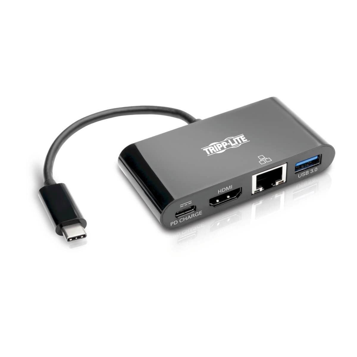 Tripp Lite U444-06N-Hgub-C Usb-C Multiport Adapter - Hdmi, Usb 3.0 Port, Gbe, 60W Pd Charging, Hdcp, Black