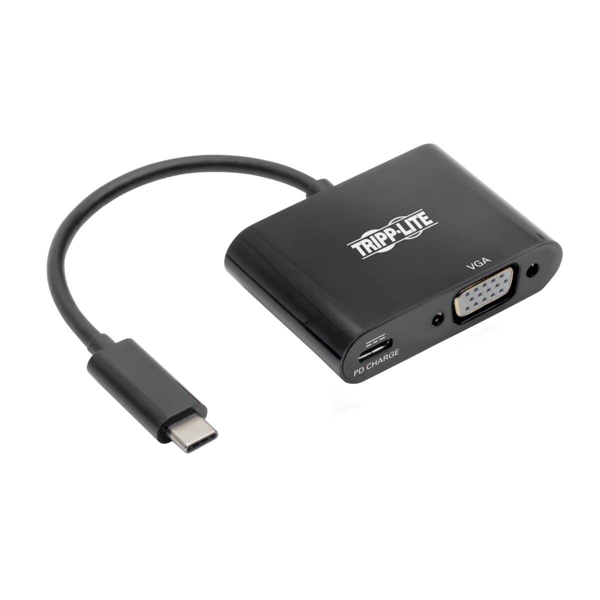 Tripp Lite U444-06N-Vb-C Usb-C To Vga Adapter With Pd Charging, Black