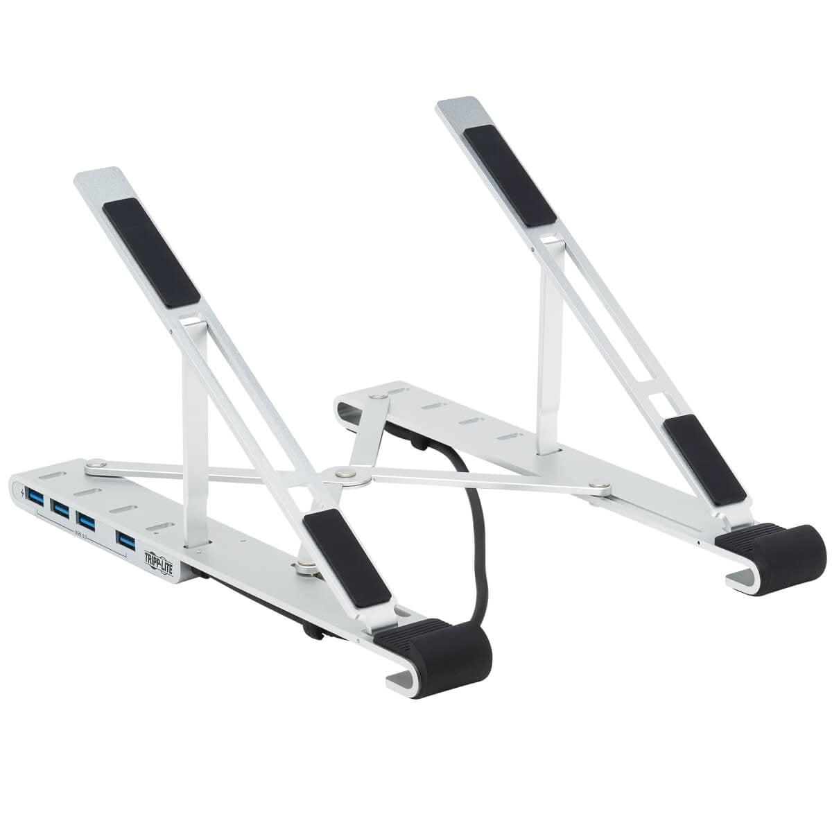 Tripp Lite U460-St4-4A-C 4-Port Usb-C Hub With Laptop Stand - Usb 3.2 Gen 1, 4 Usb-A Ports, Thunderbolt 3, 100W Pd Charging, Silver