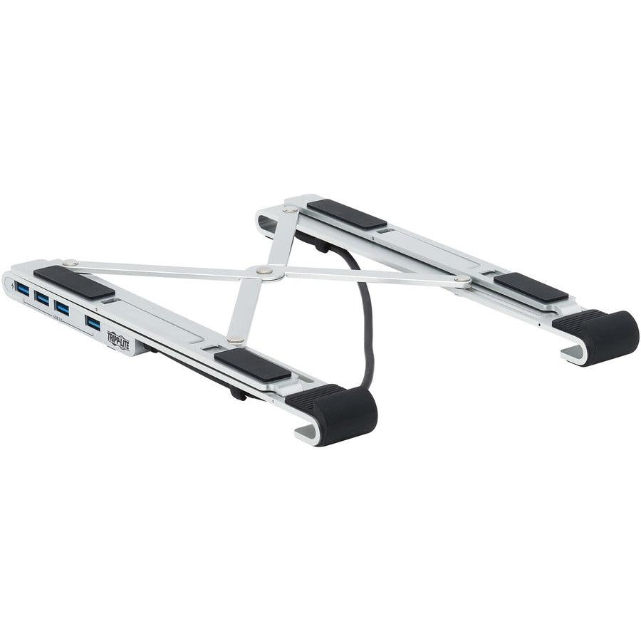 Tripp Lite U460-St4-4A-C 4-Port Usb-C Hub With Laptop Stand - Usb 3.2 Gen 1, 4 Usb-A Ports, Thunderbolt 3, 100W Pd Charging, Silver