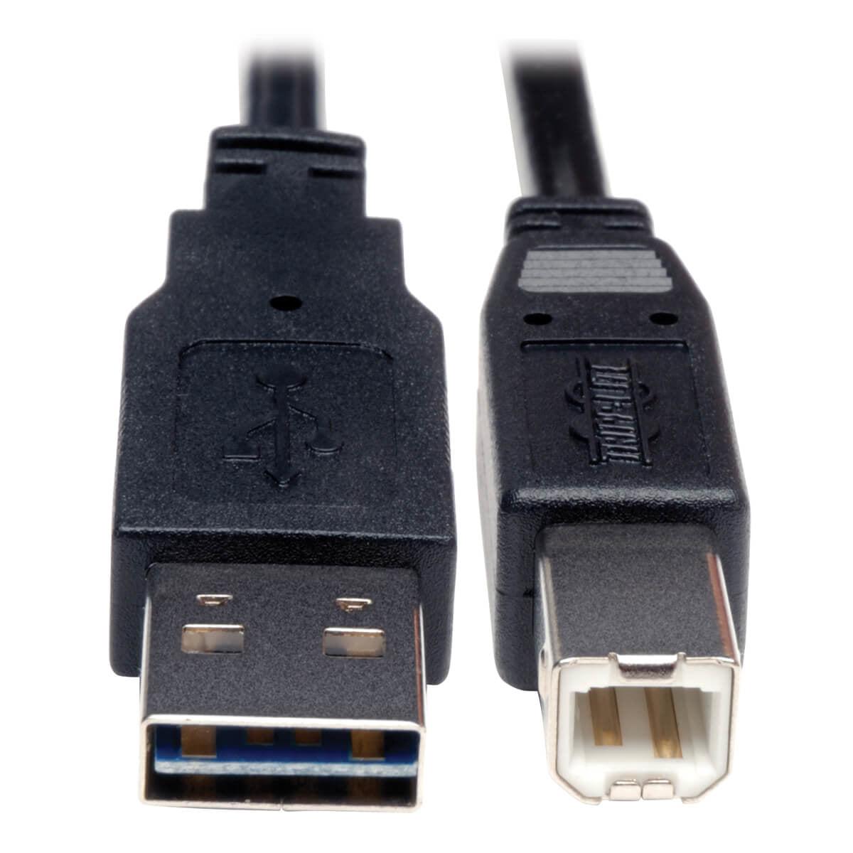 Tripp Lite Ur022-001 Universal Reversible Usb 2.0 Cable (Reversible A To B M/M), 1 Ft. (0.31 M)