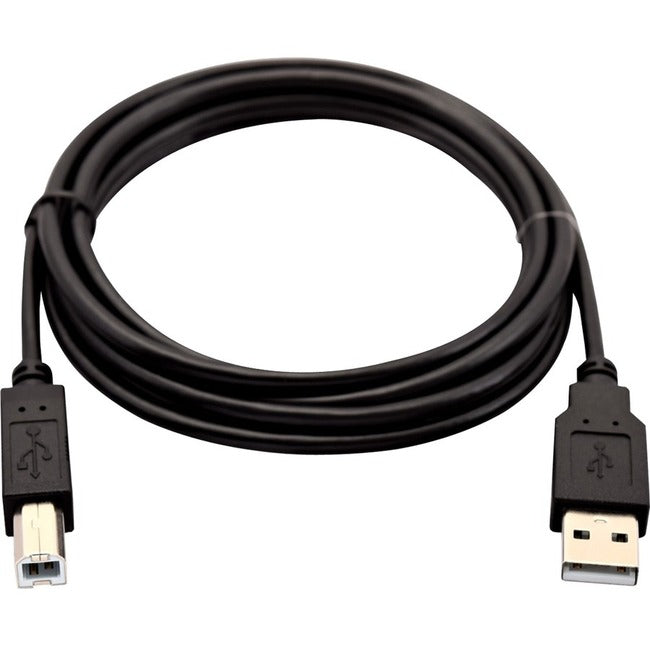 V7 Black USB Cable USB 2.0 A Male to USB 2.0 B Male 2m 6.6ft V7USB2AB-02M-1E