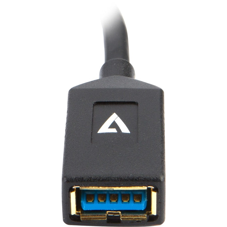 V7 Black USB Cable USB 3.0 A Female to USB-C Male 0.3m 1ft V7U3C-BLK-1E