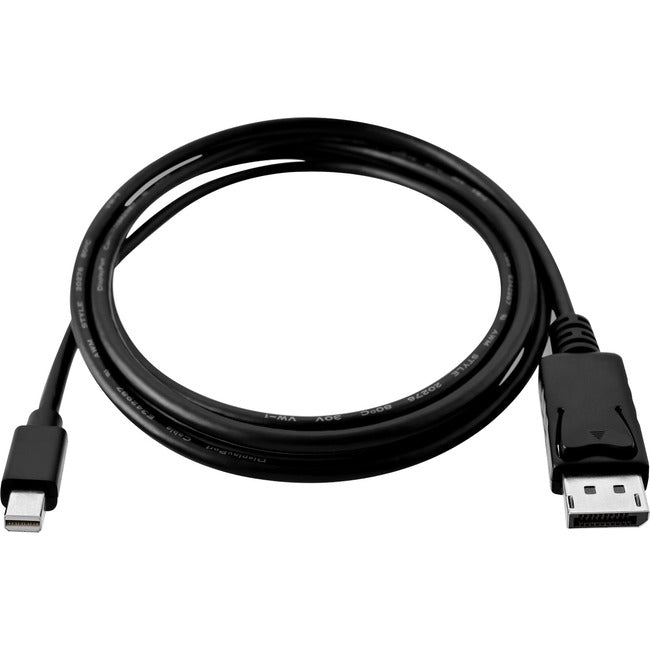 V7 Black Video Cable Mini Displayport Male To Displayport Male 2M 6.6Ft