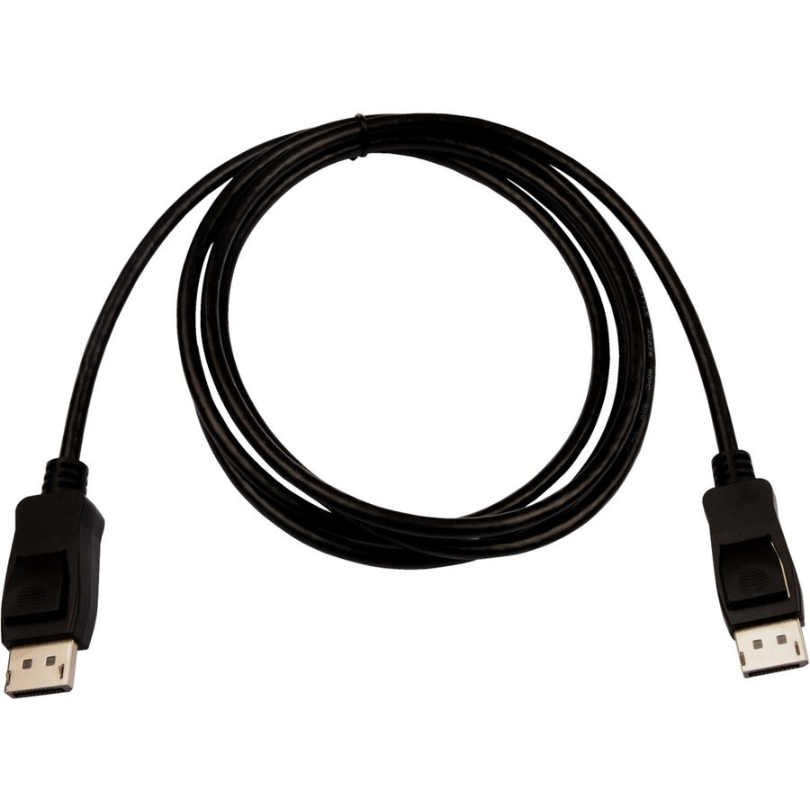 V7 Black Video Cable Pro DisplayPort Male to DisplayPort Male 2m 6.6ft V7DPPRO-2M-BLK