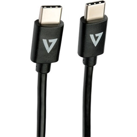 V7 USB-C Male to USB-C Male Cable USB 2.0 480 Mbps 3A 2m/6.6ft Black V7USB2C-2M