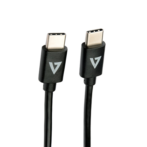 V7 USB-C Male to USB-C Male Cable USB 2.0 480 Mbps 3A 2m/6.6ft Black V7USB2C-2M