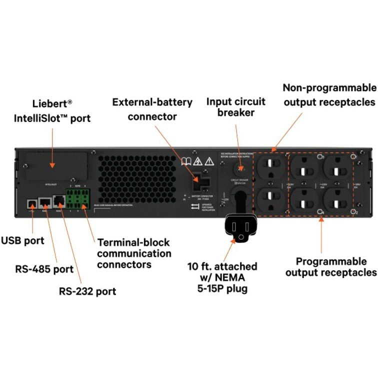 Vertiv Liebert GXT5 Online Double Conversion UPS - 1000VA GXT5-1000LVRT2UXLN