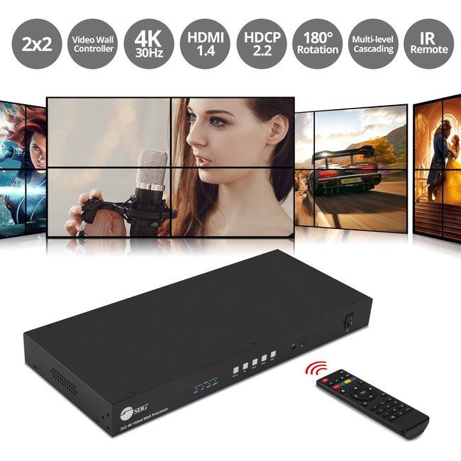 Video Wall 4K Processor - SIIG CE-H26E11-S1 2x2 USB-C HDMI Cascading Controller | TECISOFT