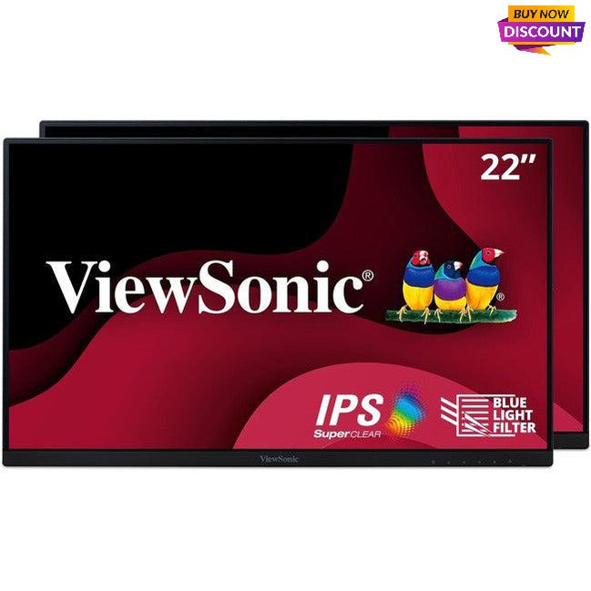 ViewSonic VA2256-MHD_H2 Dual Pack Head-Only 1080p IPS Monitors with FreeSync, HDMI, DisplayPort and VGA for Home and Office