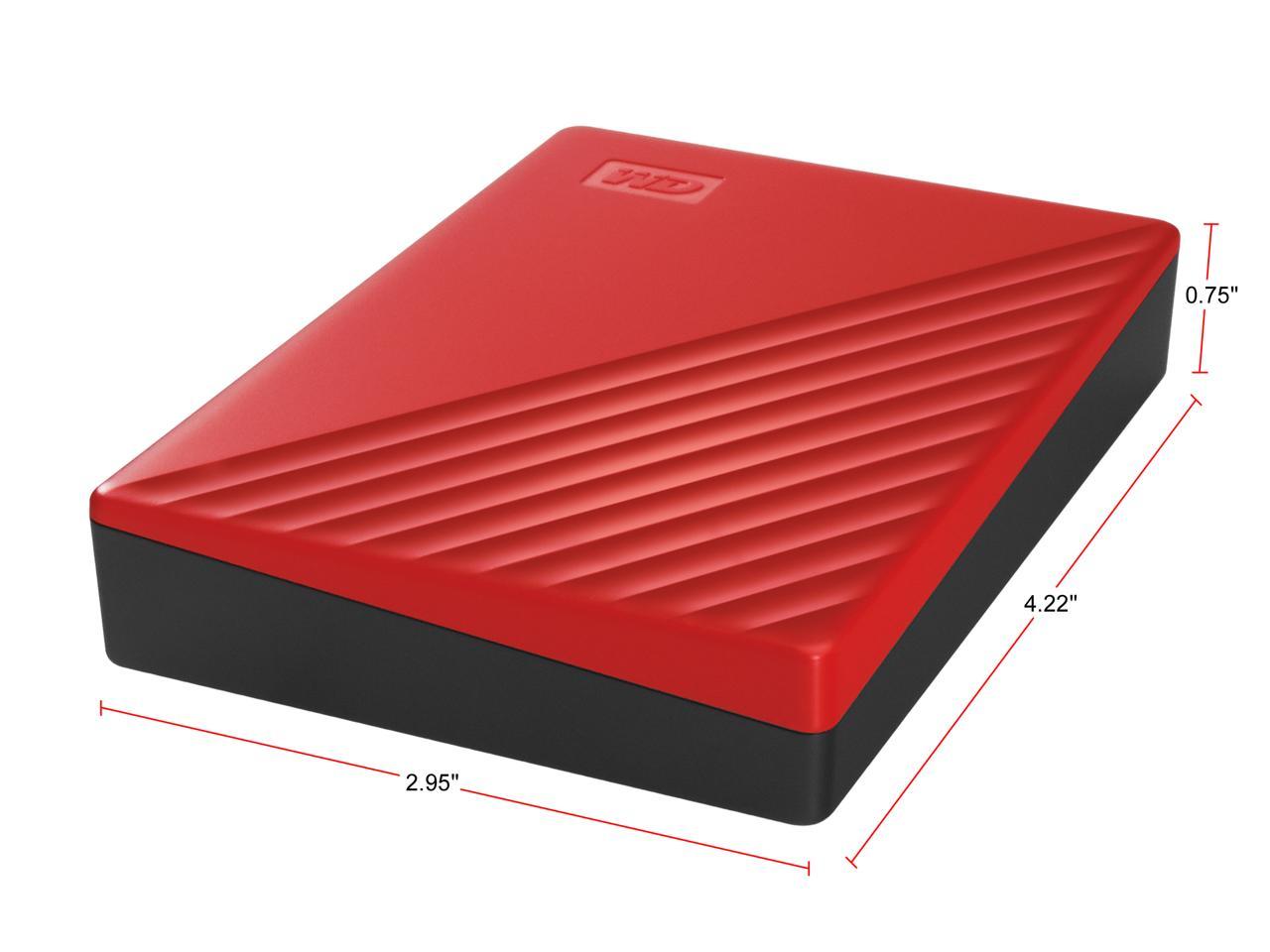 Wd 4Tb My Passport Portable Storage External Hard Drive Usb 3.2 For Pc/Mac Red (Wdbpkj0040Brd-Wesn)
