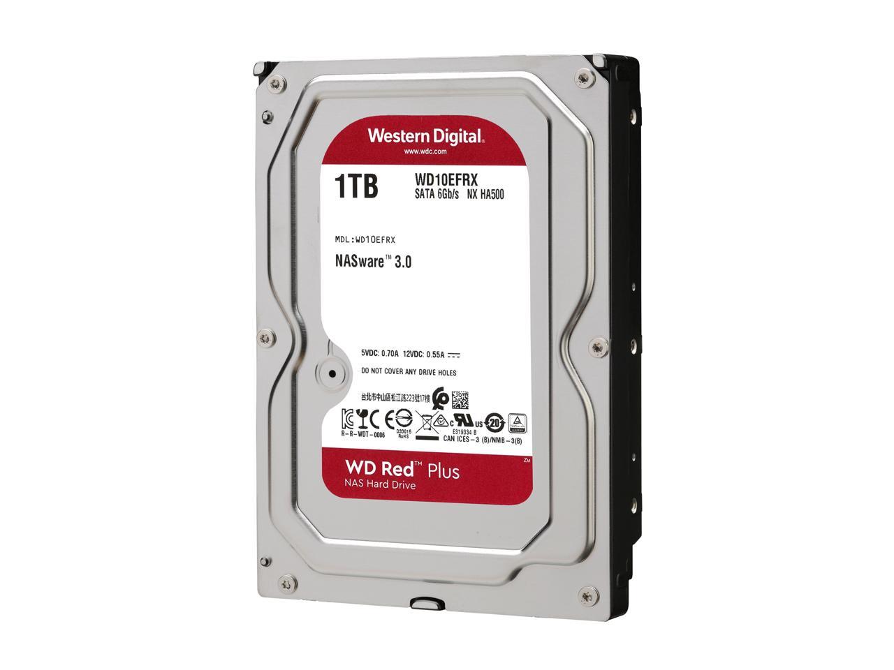 Wd Red Plus 1Tb Nas Hard Disk Drive - 5400 Rpm Class Sata 6Gb/S, Cmr, 64Mb Cache, 3.5 Inch - Wd10Efrx