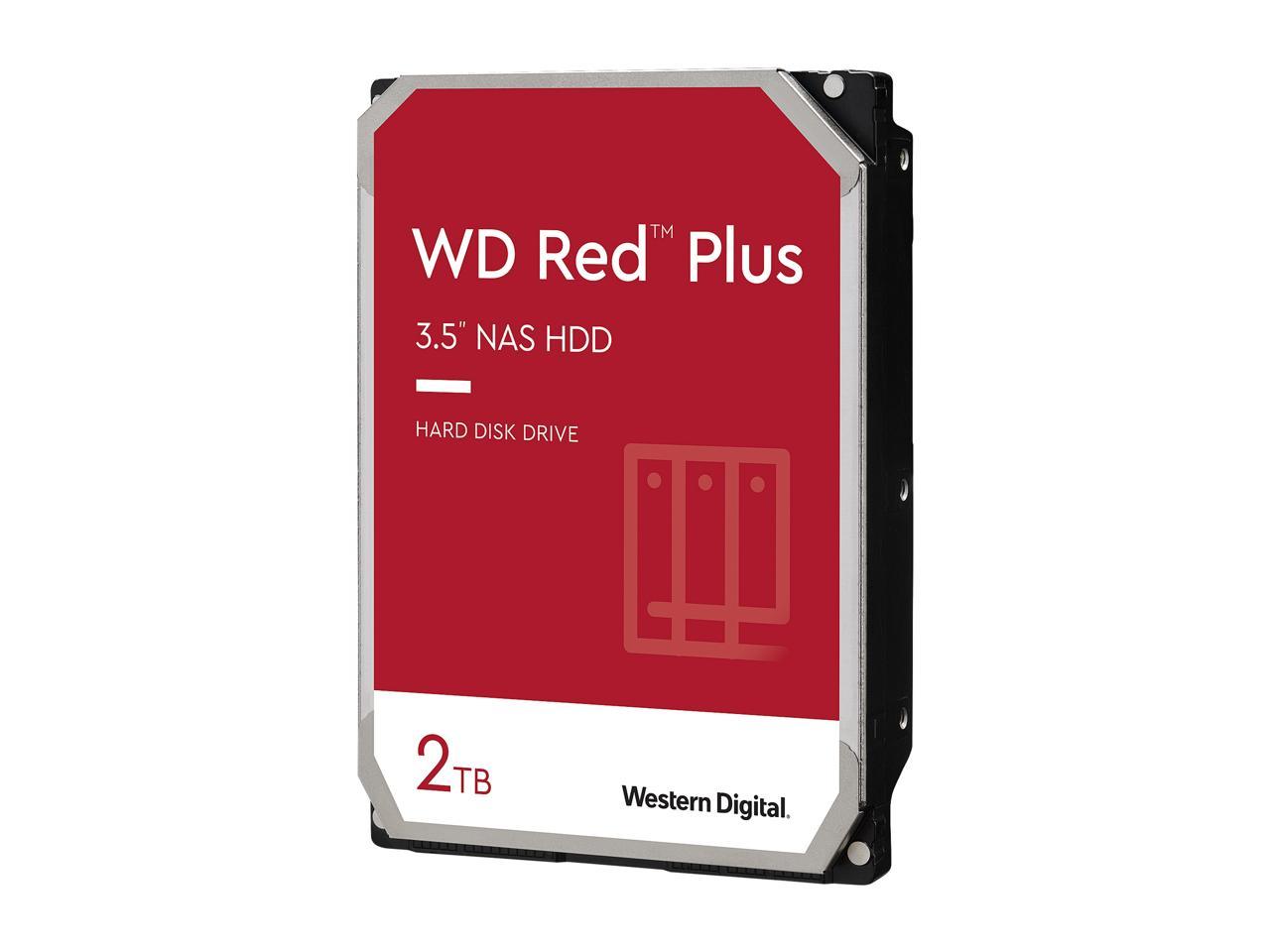 Wd Red Plus 2Tb Nas Hard Disk Drive - 5400 Rpm Class Sata 6Gb/S, Cmr, 128Mb Cache, 3.5 Inch - Wd20Efzx