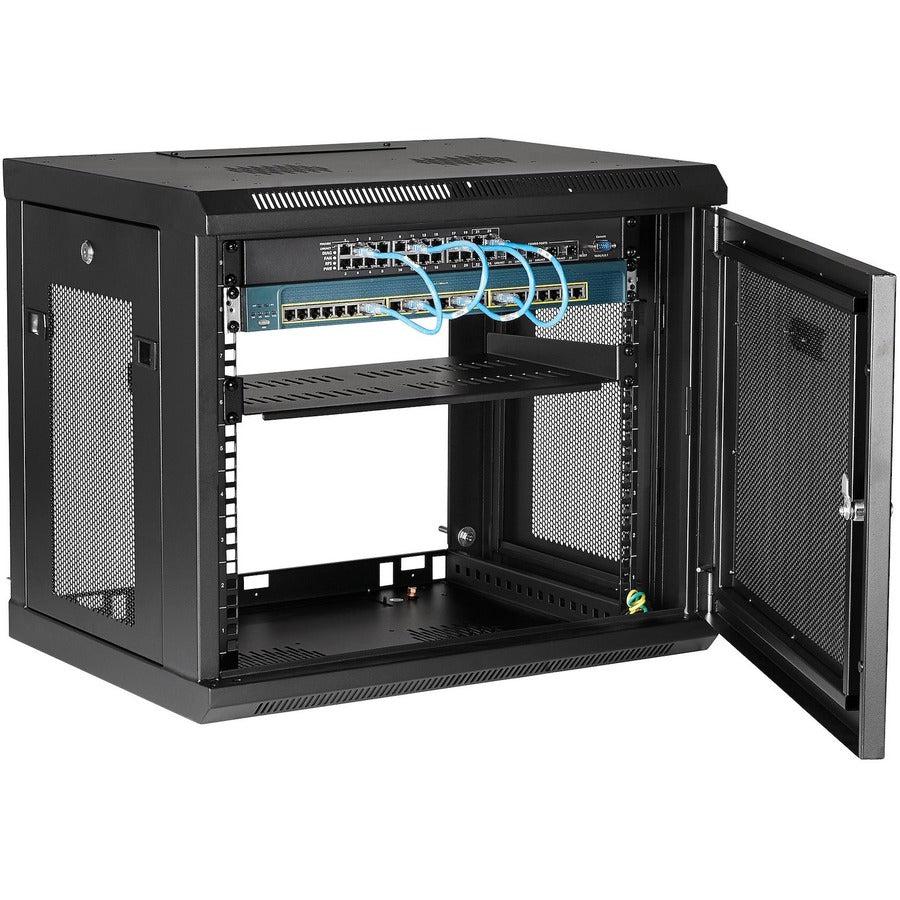 Wall Mount Server Rack - 9U Network Cabinet with Shelf | StarTech RK9WALM