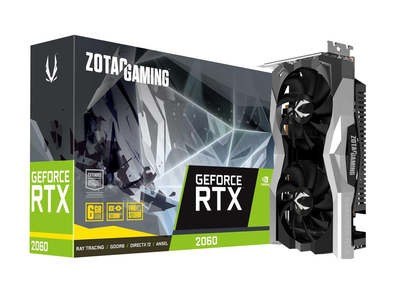 Zotac Gaming Geforce Rtx 2060 Twin Fan 6Gb Gddr6 192-Bit Gaming Graphics Card, Super Compact, Icestorm 2.0, Zt-T20600F-10M