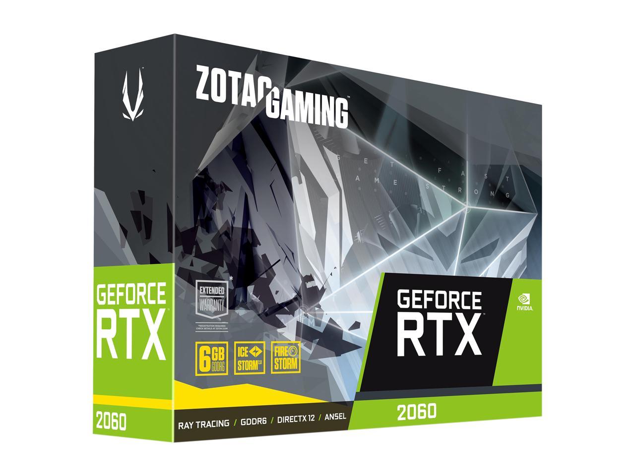 Zotac Gaming Geforce Rtx 2060 Twin Fan 6Gb Gddr6 192-Bit Gaming Graphics Card, Super Compact, Icestorm 2.0, Zt-T20600F-10M