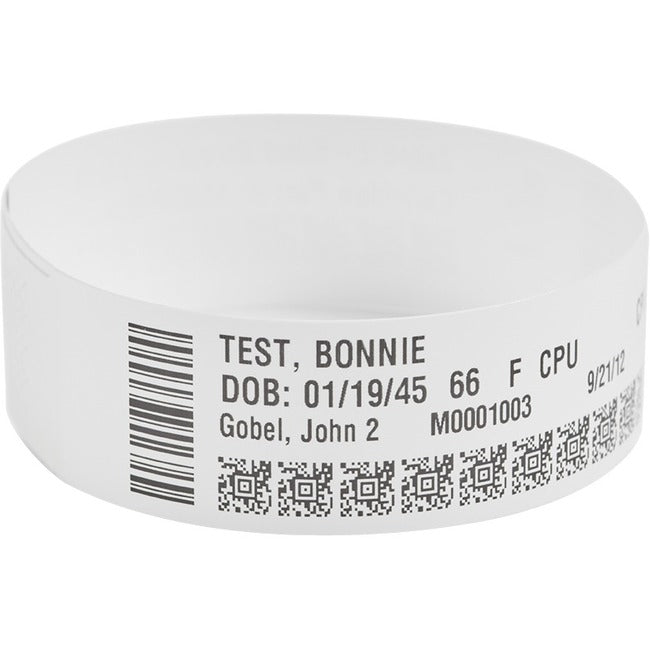 Zebra Wristband Polypropylene 1 x 6in Direct Thermal Zebra Z-Band Comfort HC100 10011953K