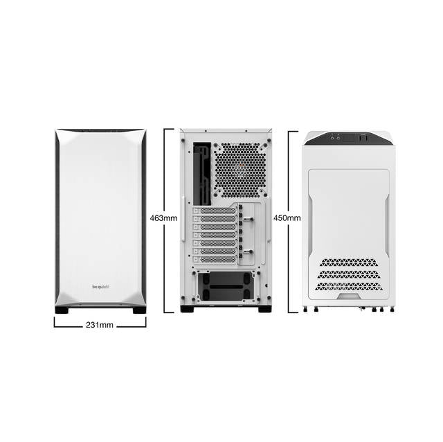 Be Quiet! Bgw35 Pure Base 500 Window White, Atx, Midi Tower Computer Case, Tempered Glass Window, Two Preinstalled Fans