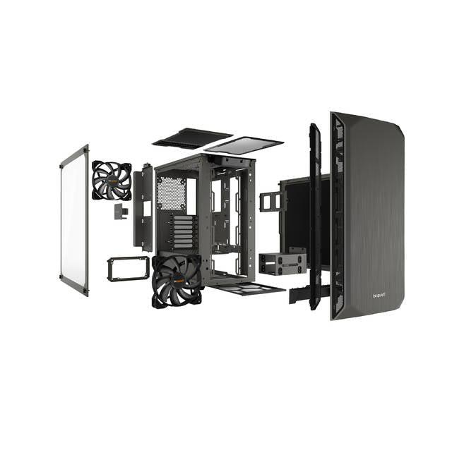 Be Quiet! Bgw36 Pure Base 500 Window Gray, Atx, Midi Tower Computer Case, Tempered Glass Window, Two Preinstalled Fans
