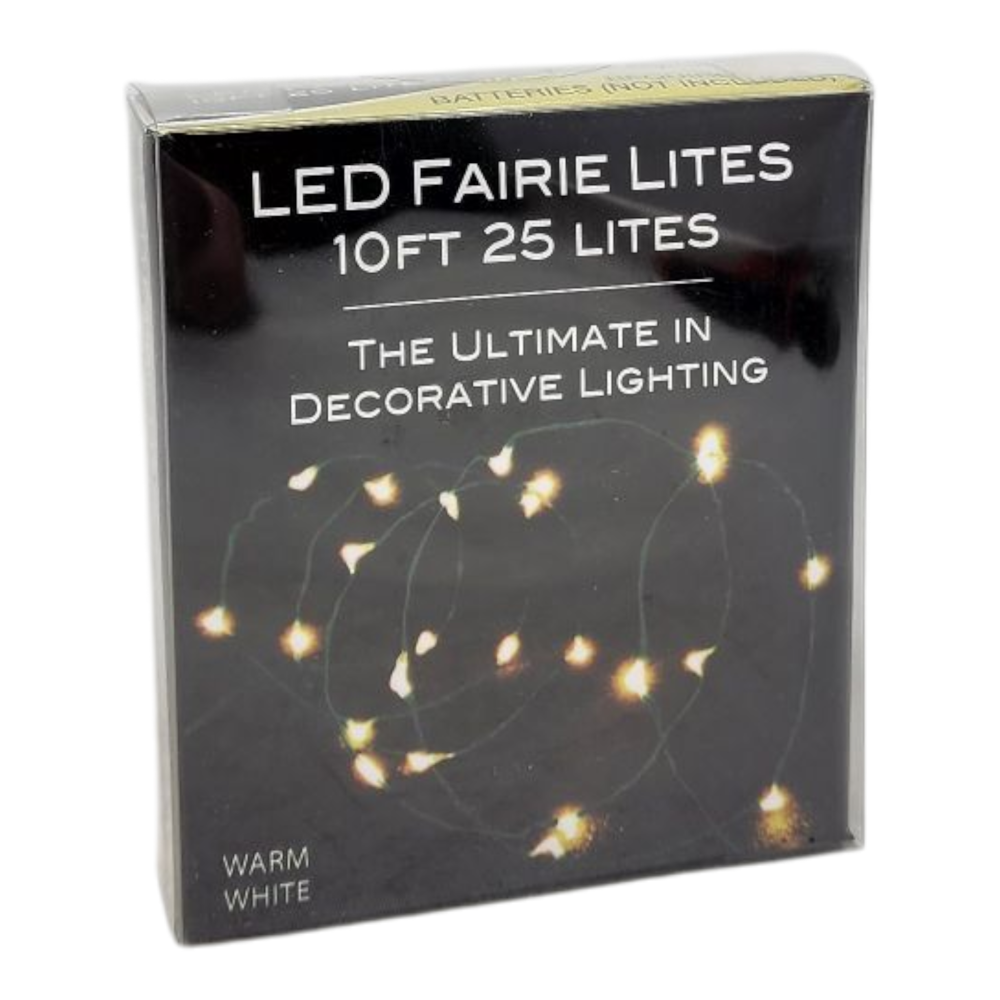 10' Battery Operated 25-Light Warm White Fairy LED Green Wire Light Set