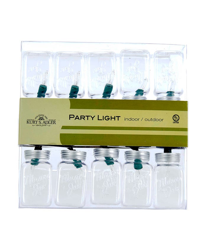 10-Light Clear Mason Jar Light Set