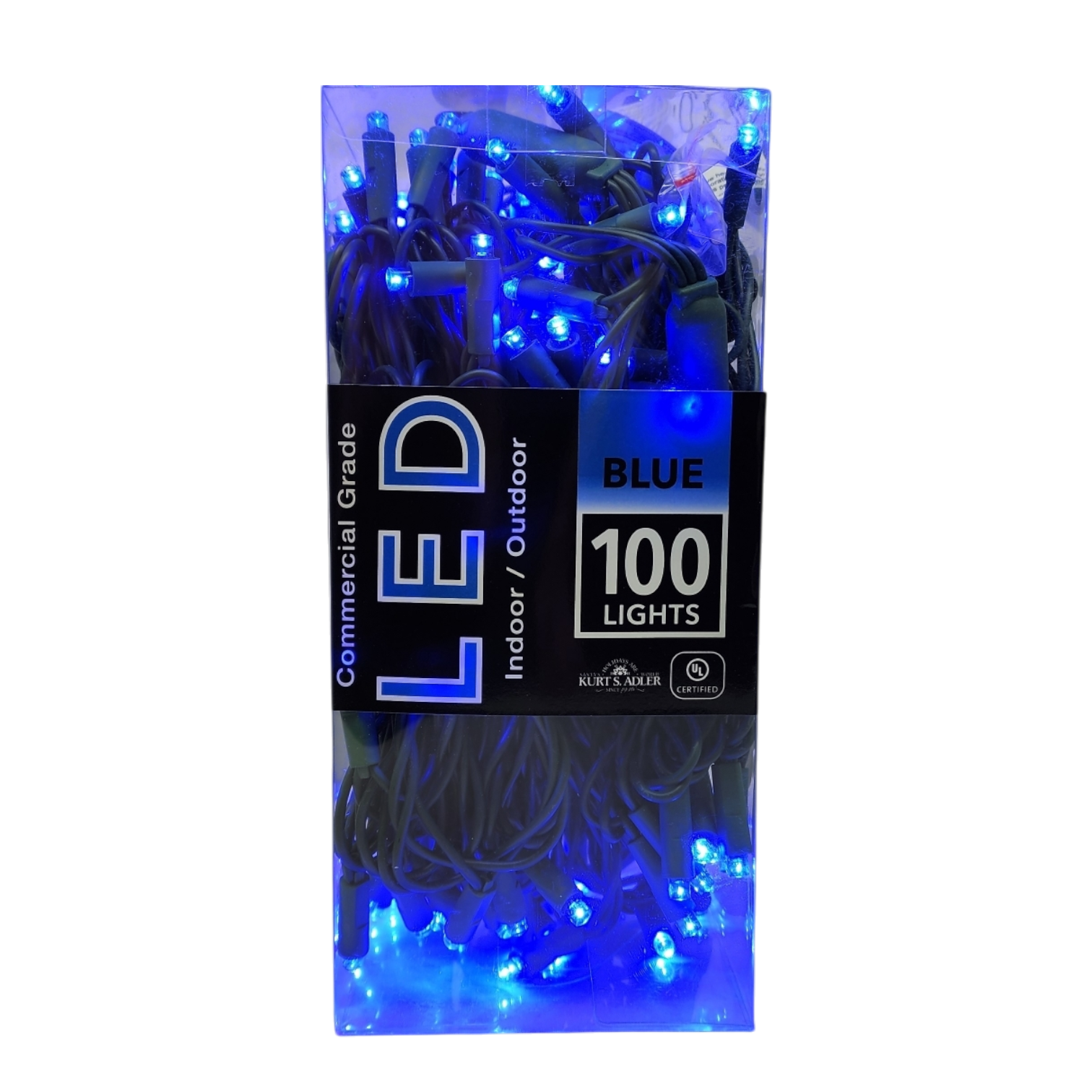 100-Light 5mm Blue LED Green Wire Light Set