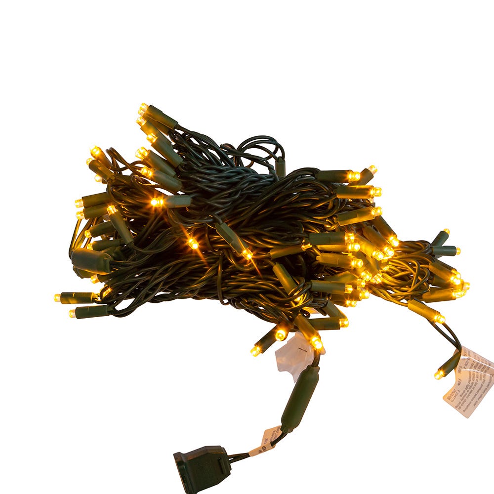 100-Light Classic Warm White LED Green Wire Light Set