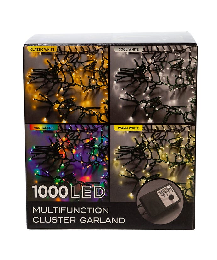 1000-Light Multi-Color LED Cluster Light Set