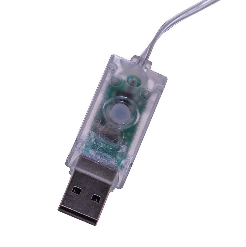 100MM USB Lighted Glass Ball Ornament - Green