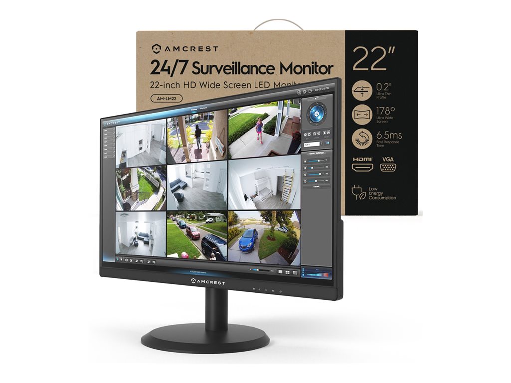 1080p Monitor 24 Inch - Professional Surveillance Display | Amcrest AM-LM22