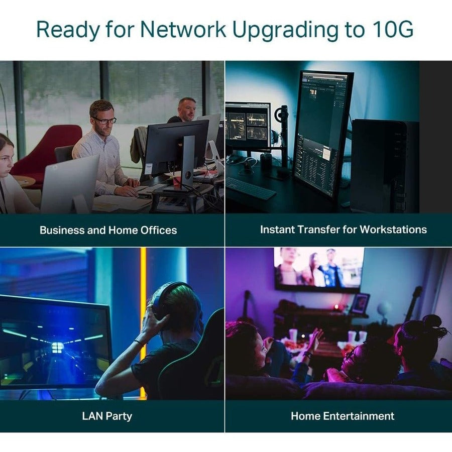 10G Ethernet Switch - TP-LINK TL-SX1008 8-Port High-Speed Desktop/Rackmount | Tecisoft