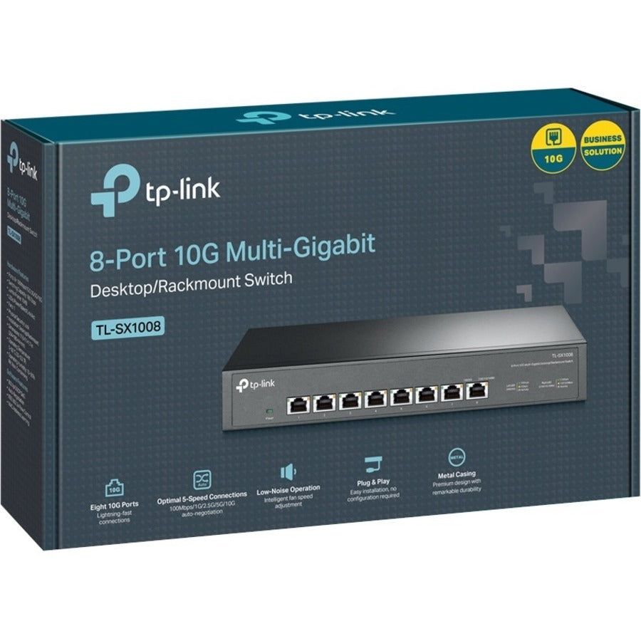 10G Ethernet Switch - TP-LINK TL-SX1008 8-Port High-Speed Desktop/Rackmount | Tecisoft
