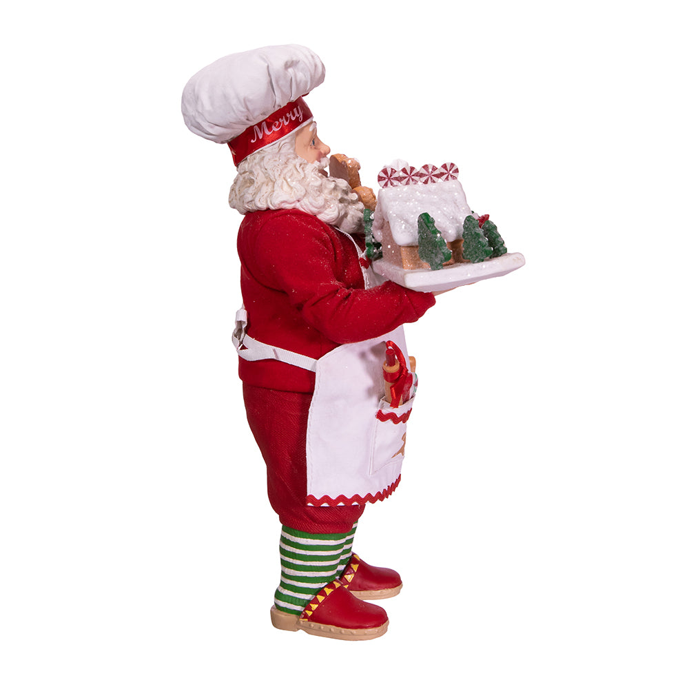 10.5" Fabriché Gingerbread Chef Santa