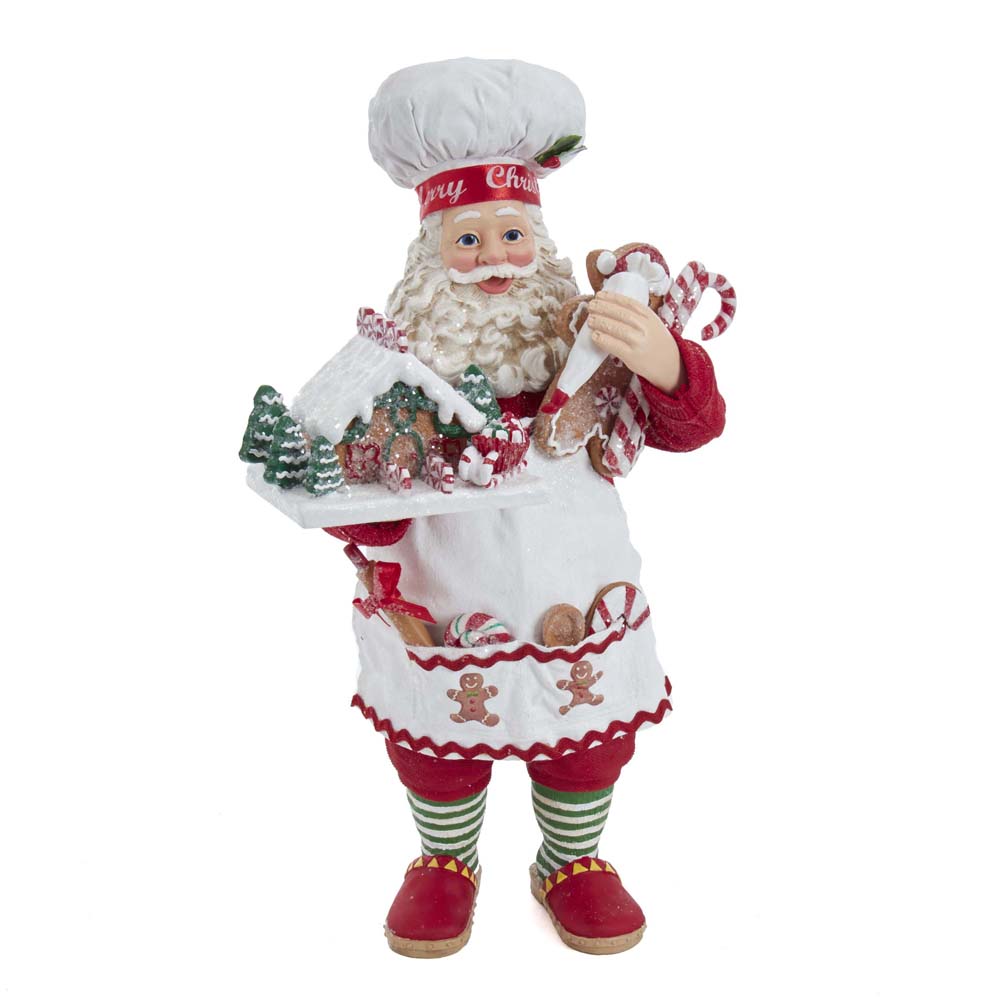 10.5" Fabriché Gingerbread Chef Santa