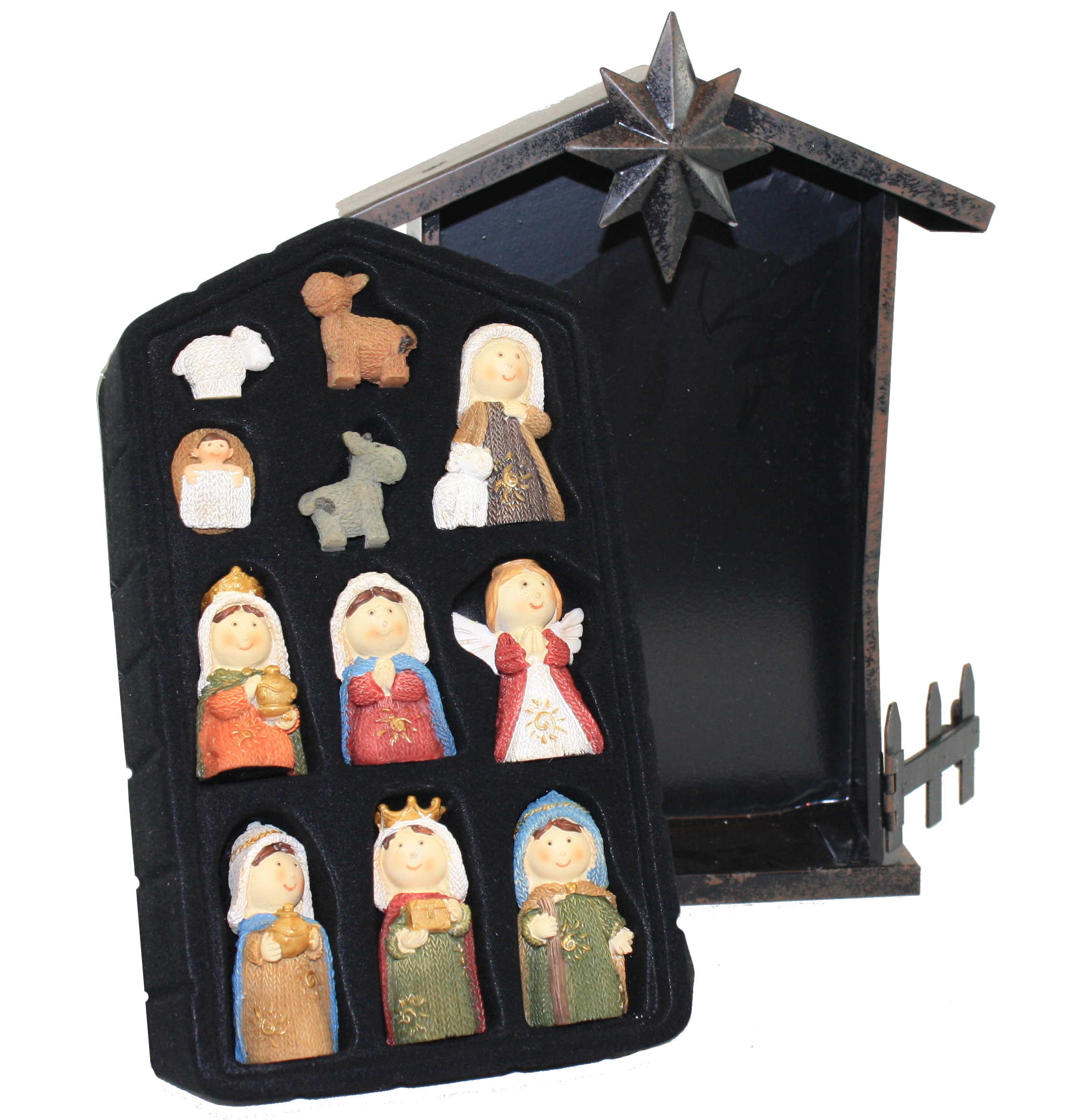 11 Piece mini Nativity Set - Textured